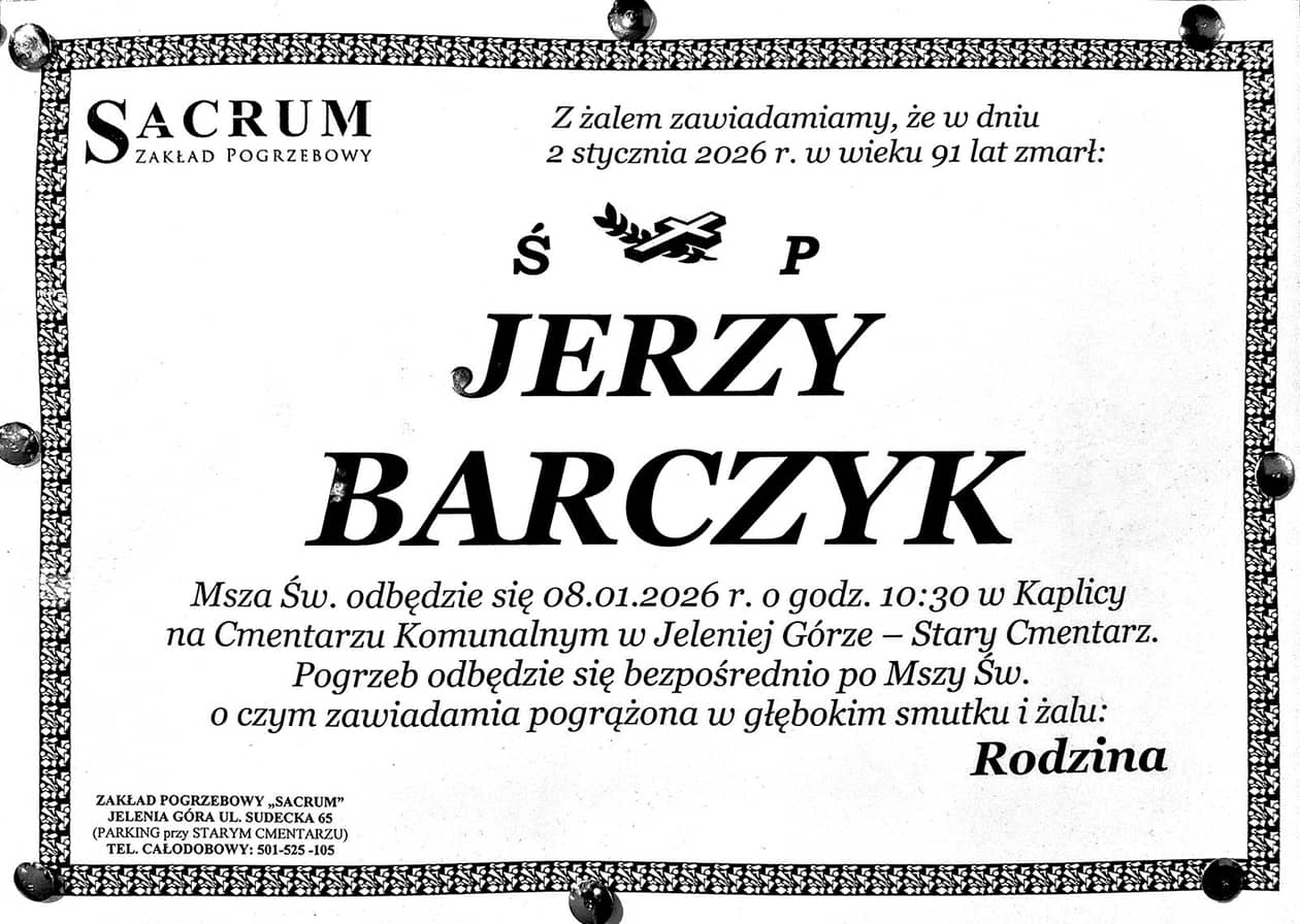 Jelenia Góra: Zmarł Jerzy Barczyk