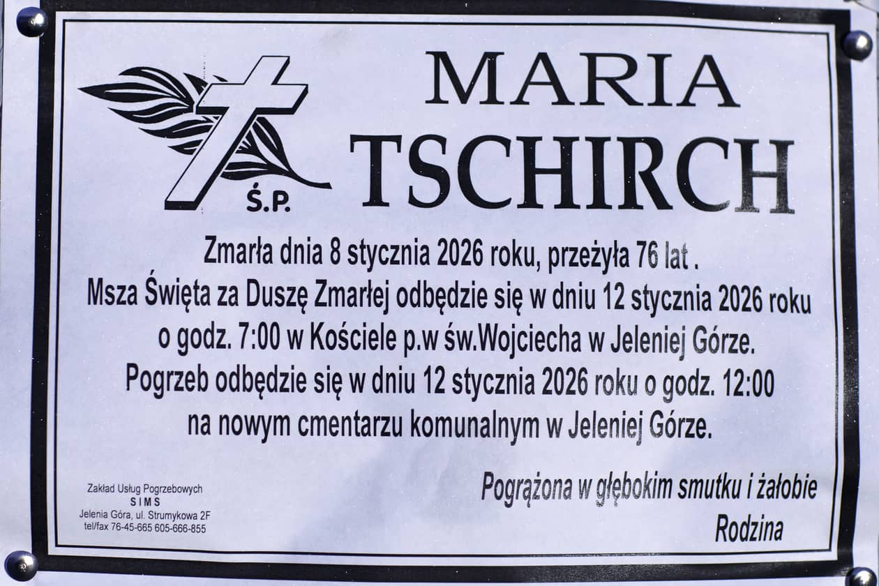 Jelenia Góra: Zmarła Maria Tschirch