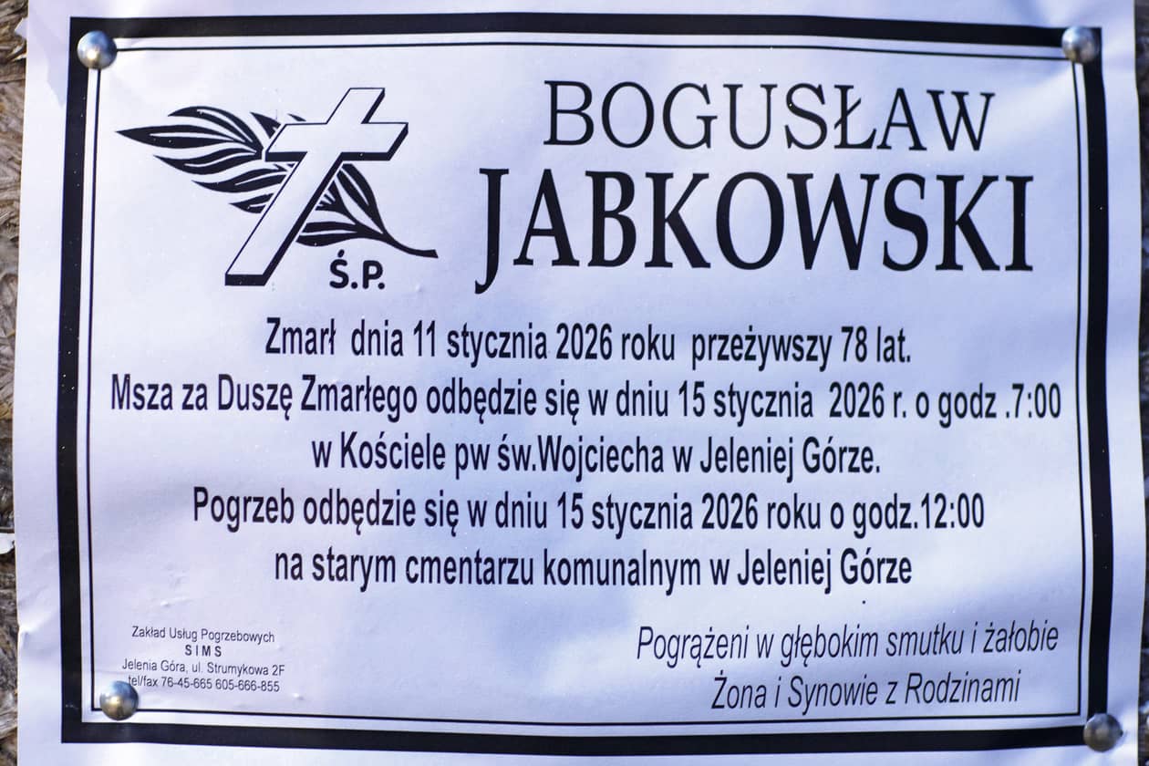 Jelenia Góra: Zmarł Bogusław Jabkowski