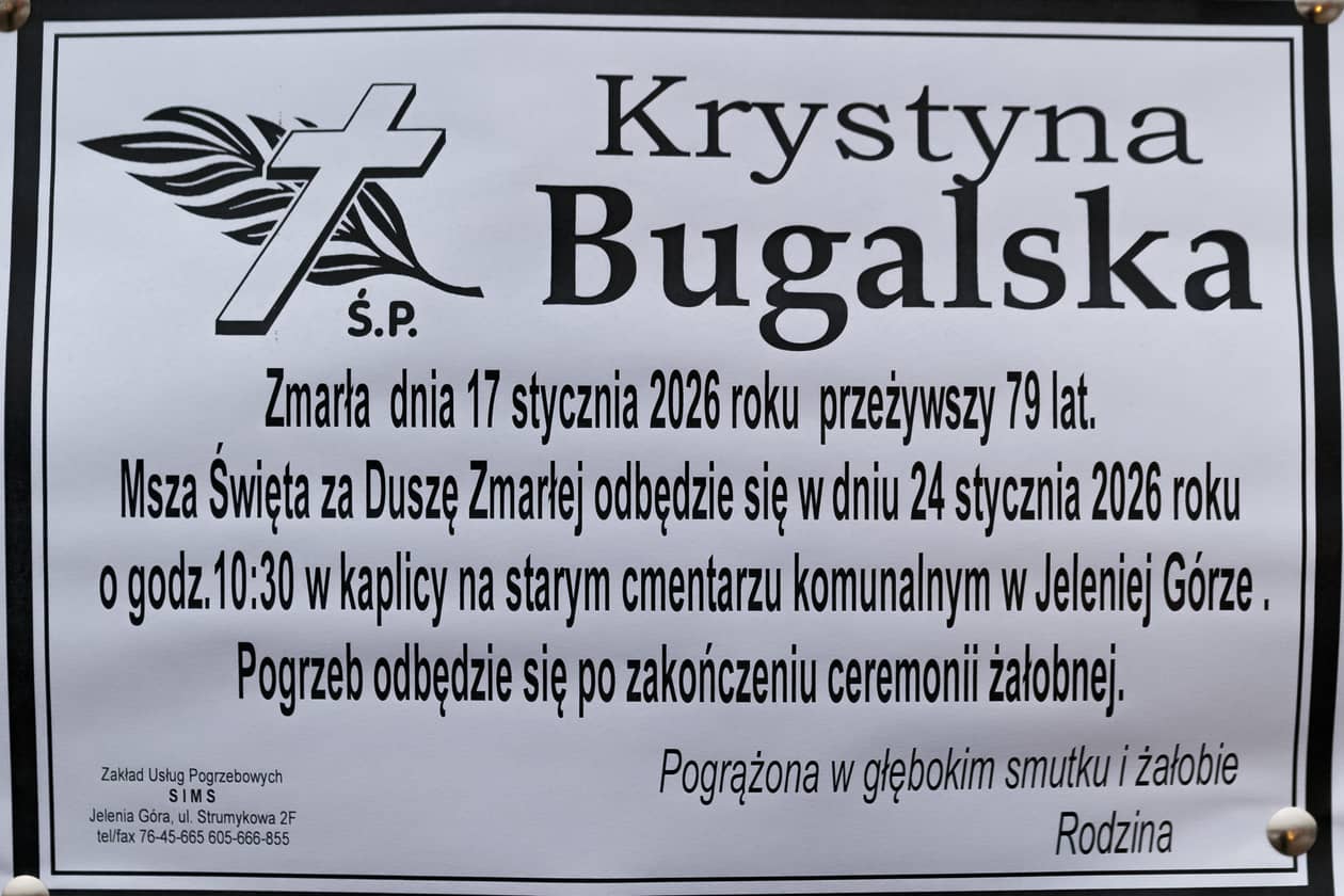 Jelenia Góra: Zmarła Krystyna Bugalska