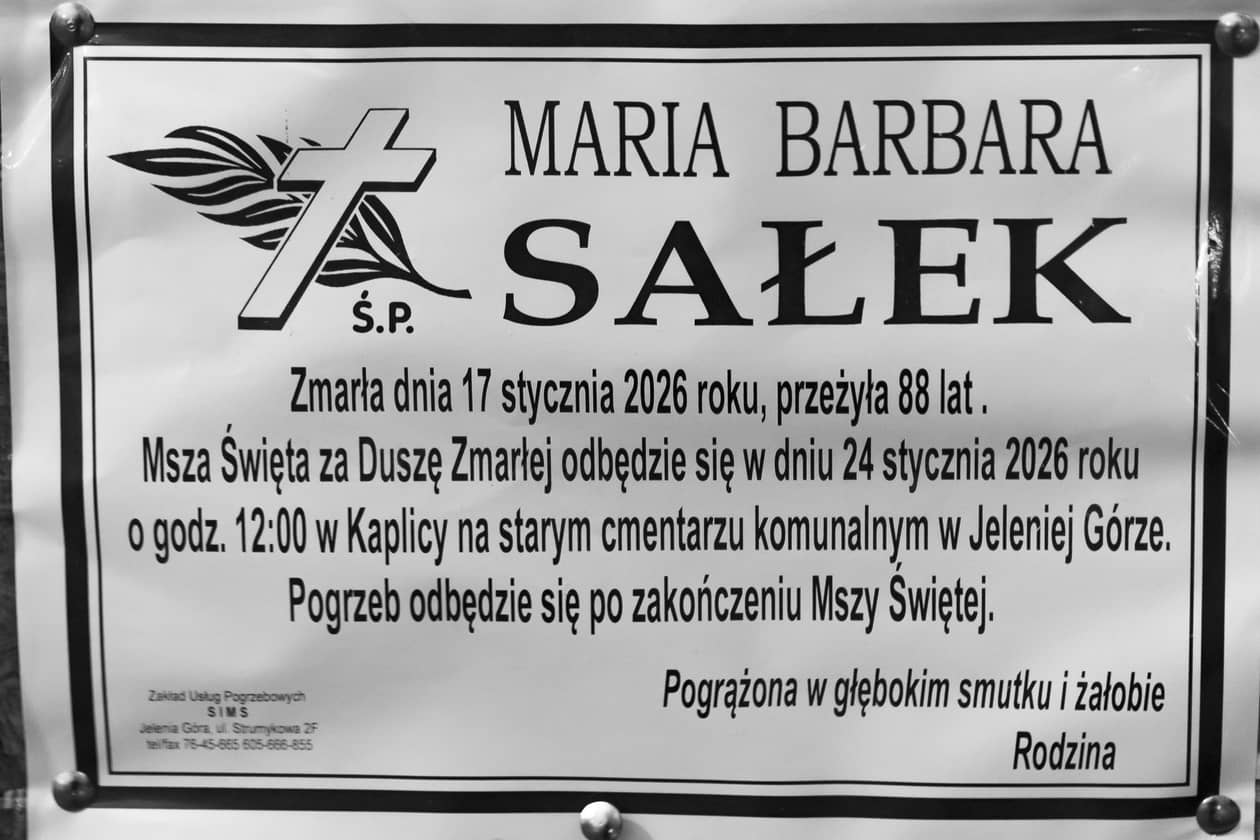 Jelenia Góra: Zmarła Maria Sałek