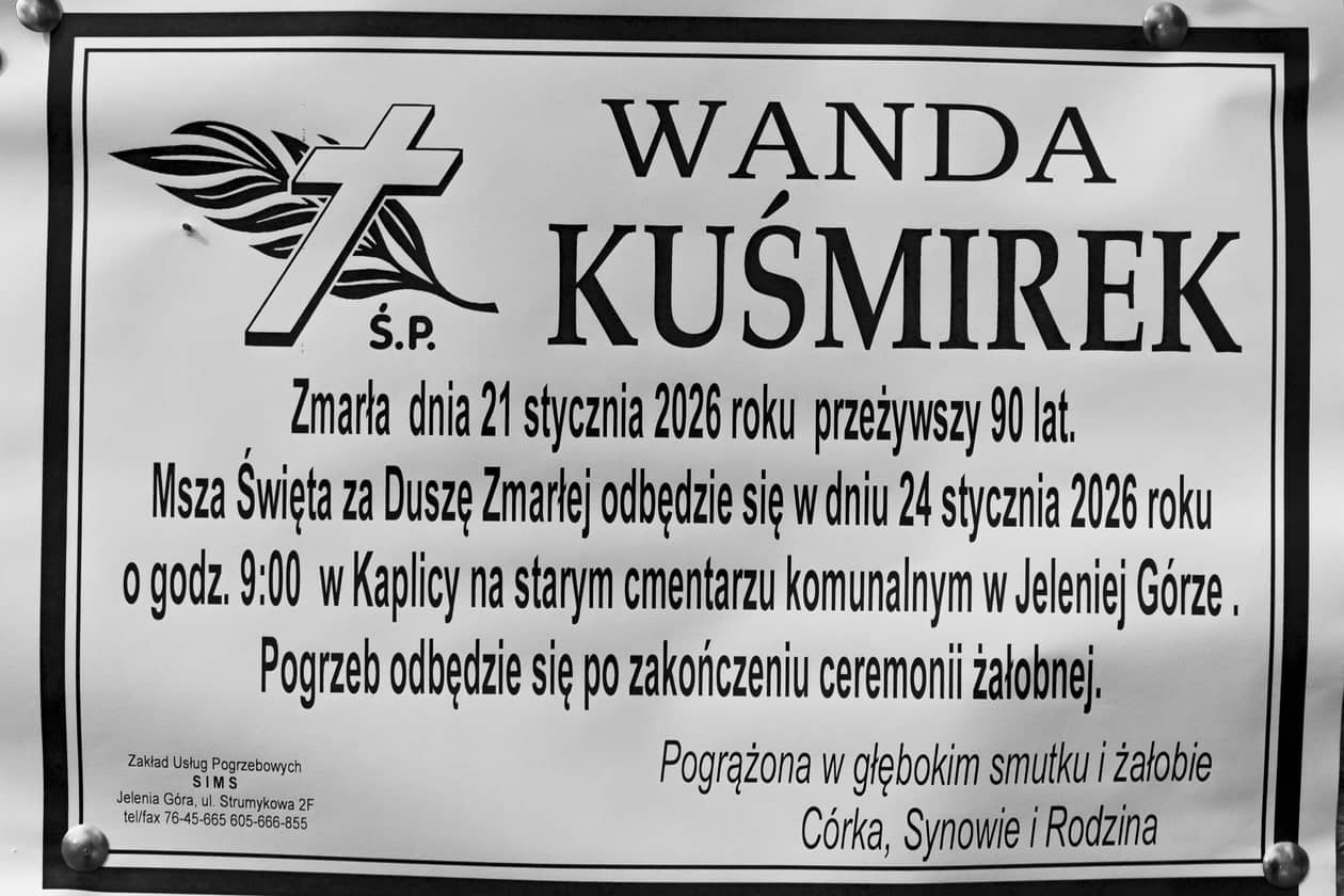 Jelenia Góra: Zmarła Wanda Kuśmirek