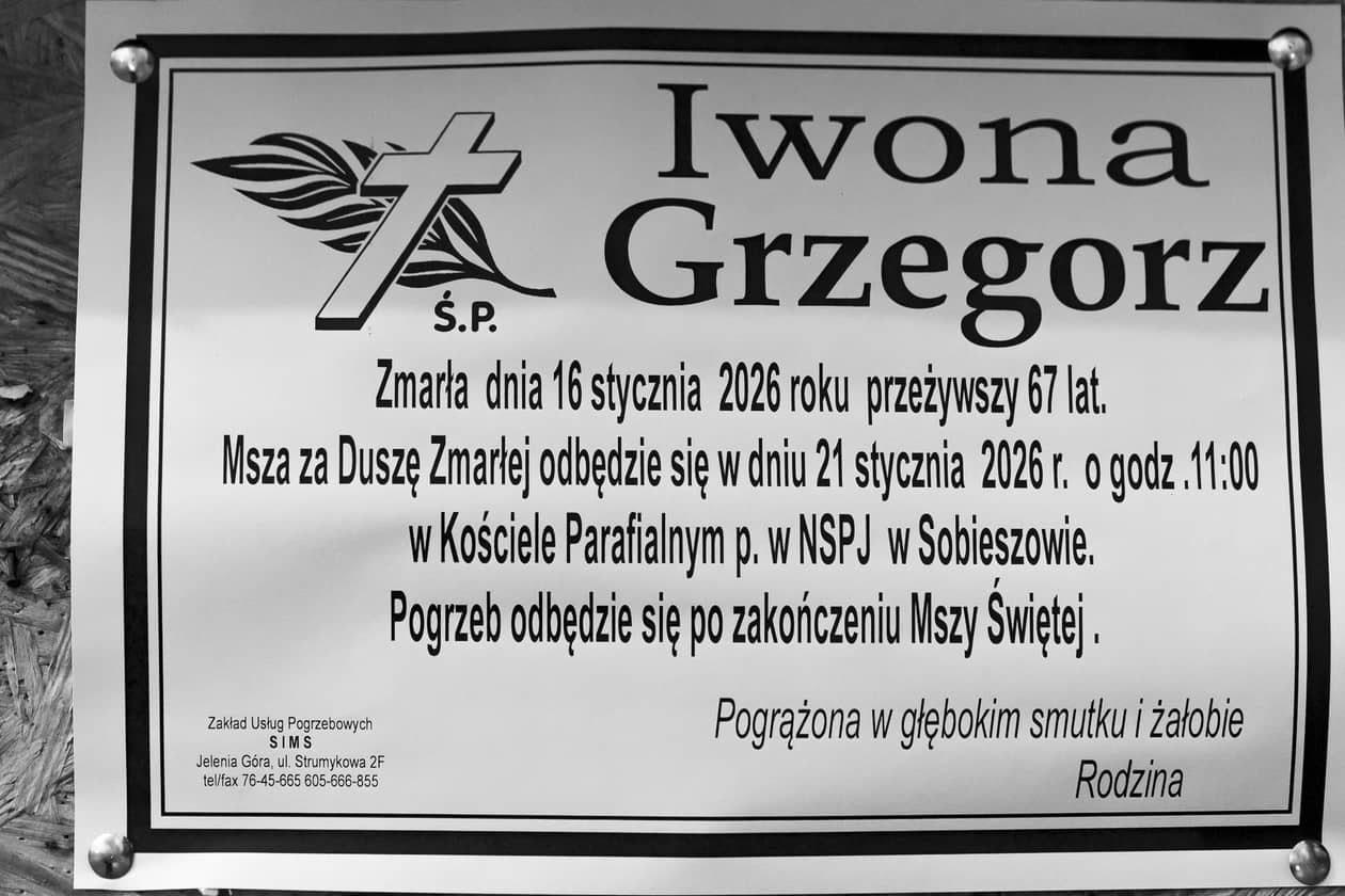 Jelenia Góra: Zmarła Iwona Grzegorz