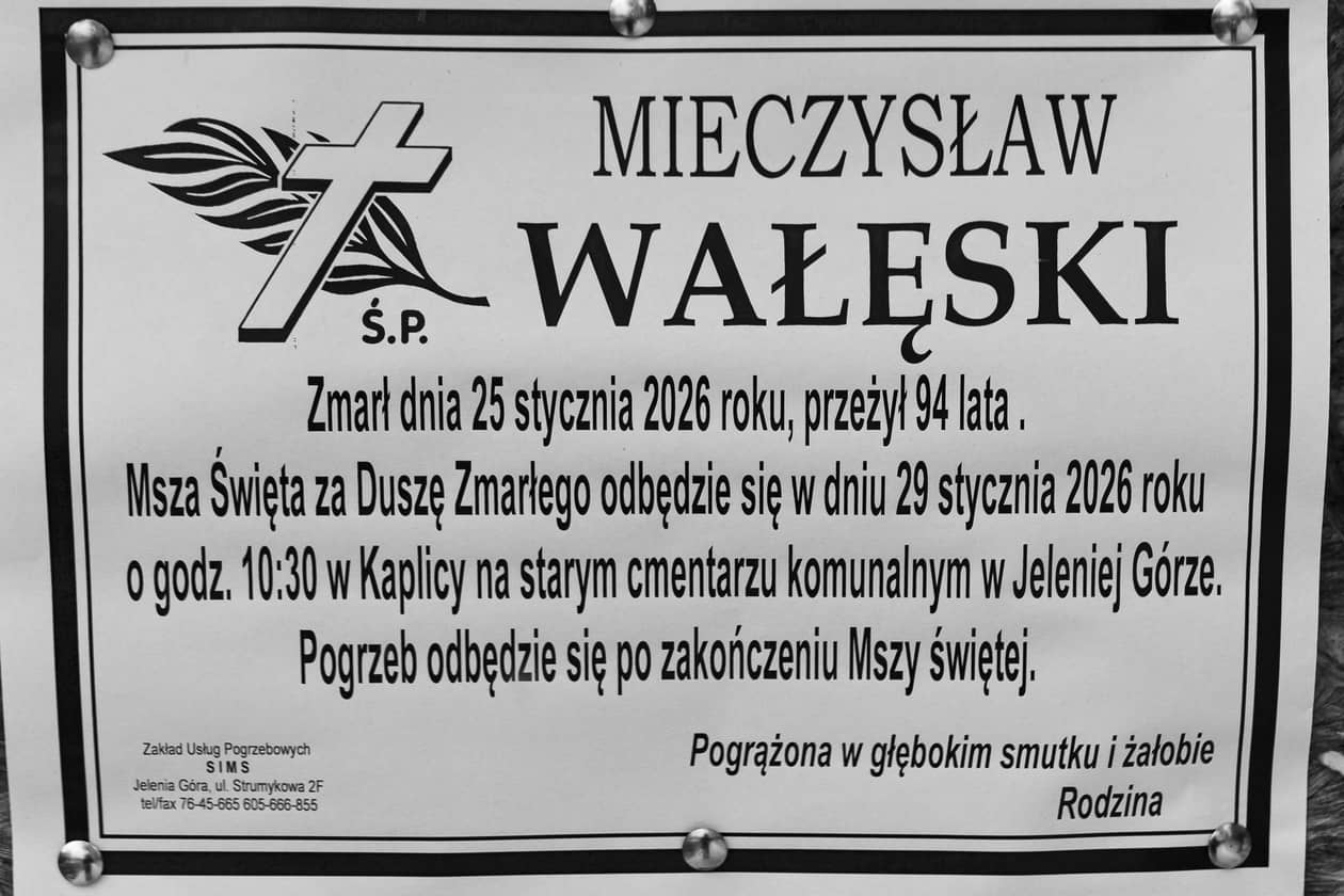 Jelenia Góra: Zmarł Mieczysław Wałęski