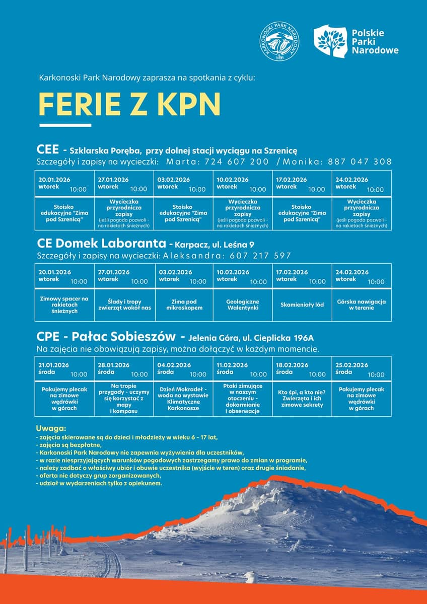 Karkonosze: Ferie z KPN