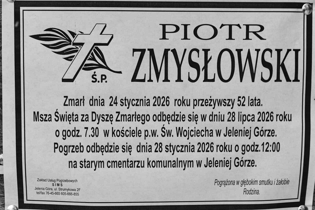 Jelenia Góra: Zmarł Piotr Zmysłowski