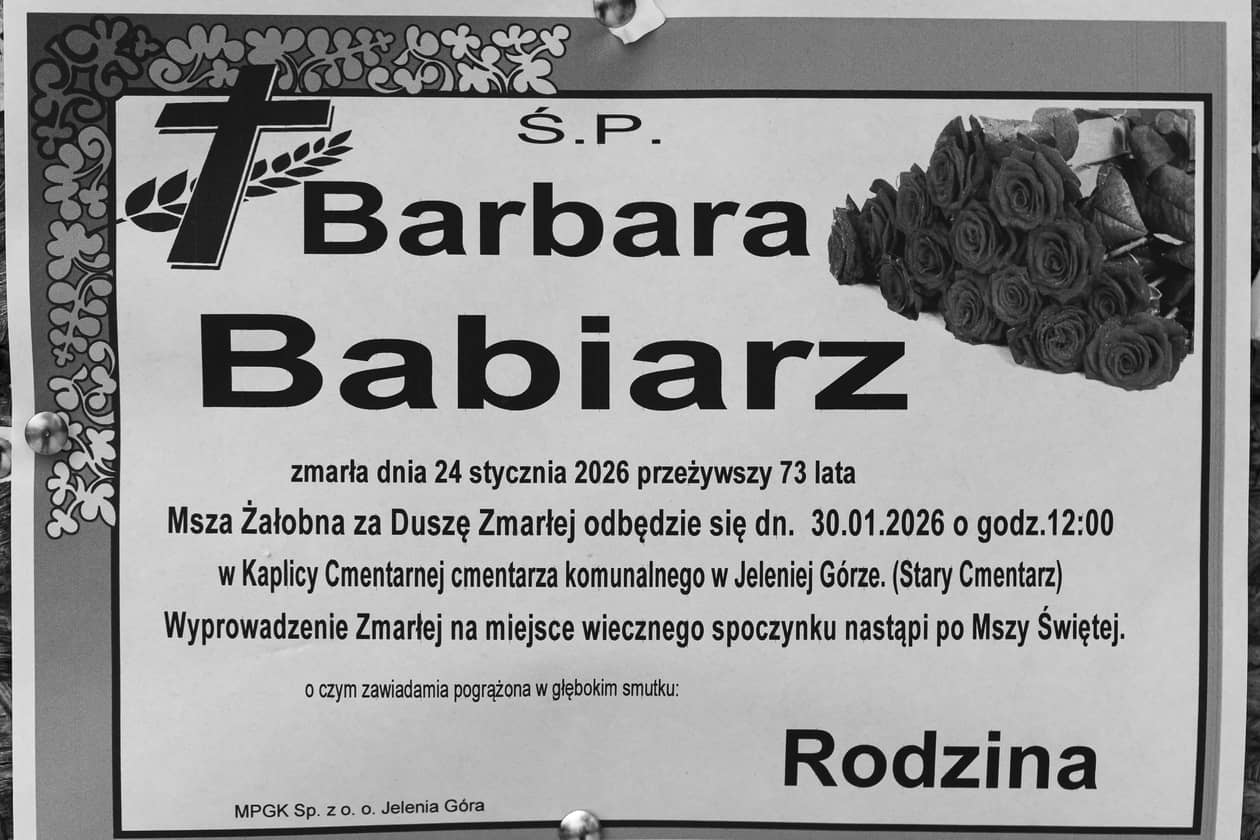 Jelenia Góra: Zmarła Barbara Babiarz