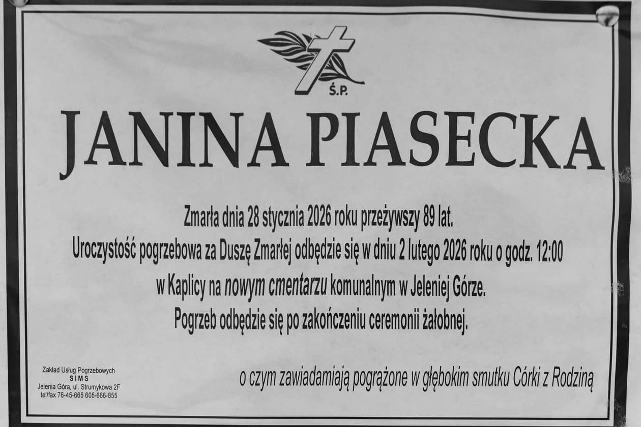 Jelenia Góra: Zmarła Janina Piasecka