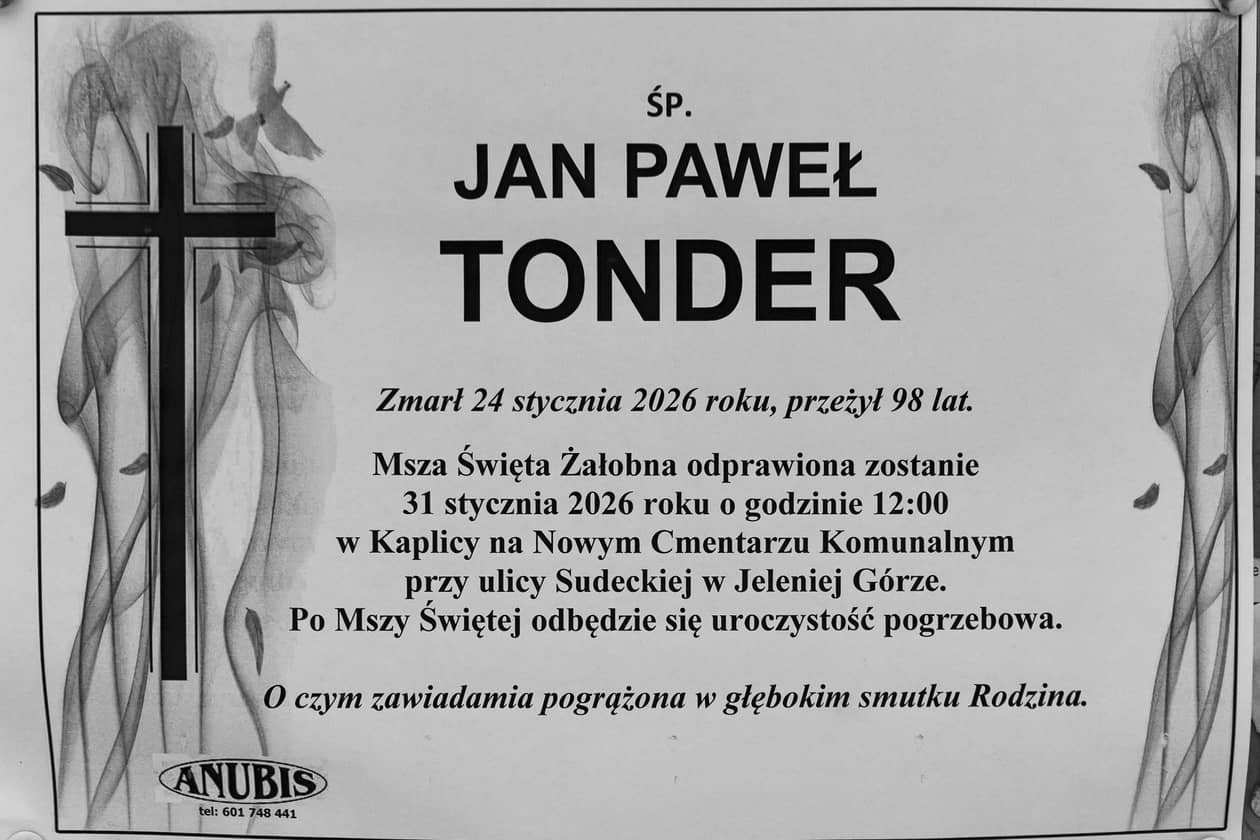 Jelenia Góra: Zmarł Jan Tonder