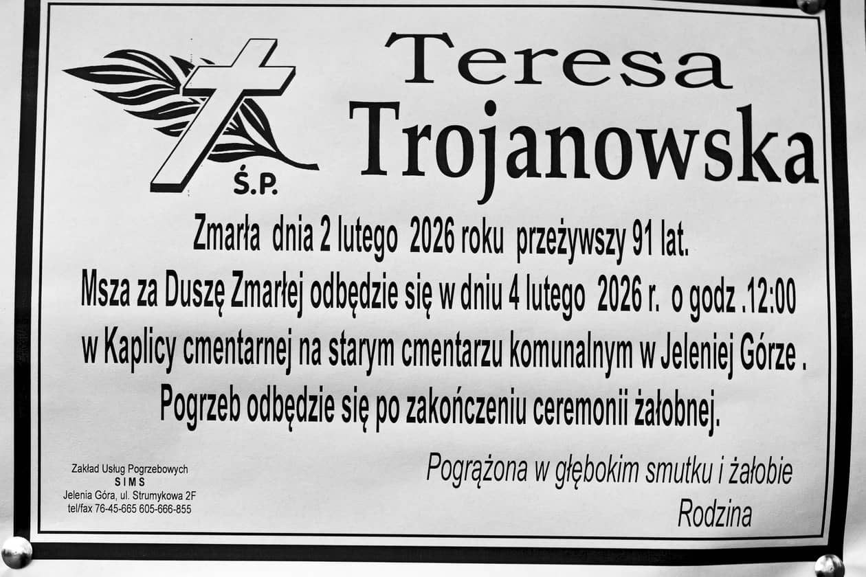 Jelenia Góra: Zmarła Teresa Trojanowska