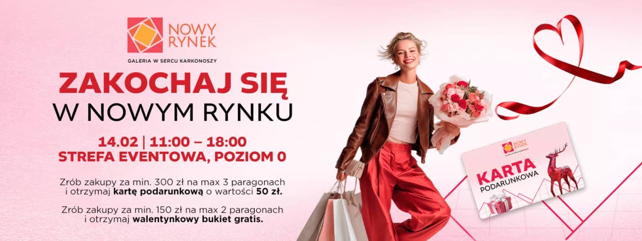 Jelenia Góra: Zakochaj się w Nowym Rynku – galeria rozdaje walentynkowe upominki