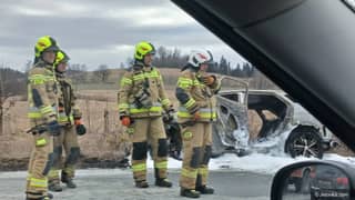 Dramatyczne chwile, Peugeot spłonął doszczętnie
