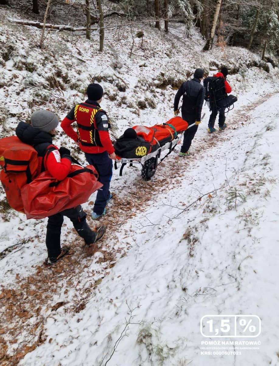 Karkonosze: Pięciogodzinna akcja ratunkowa w górach