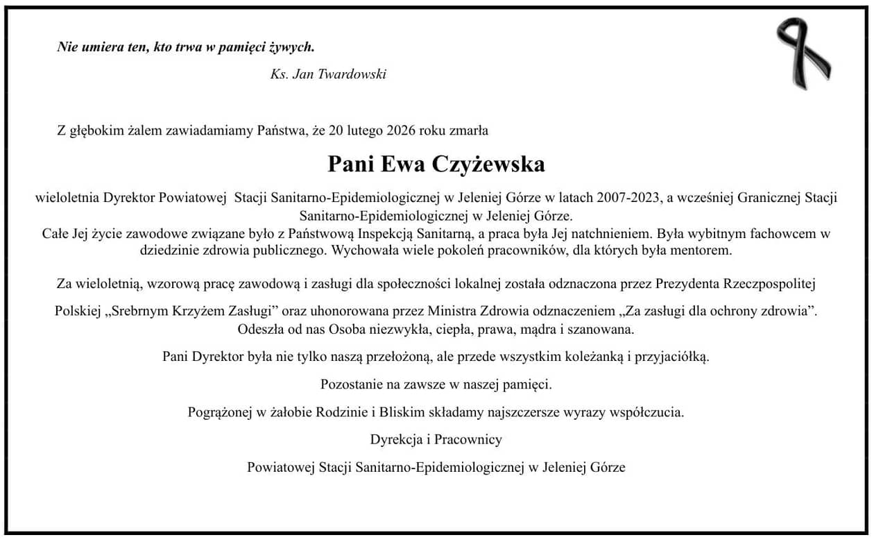 Jelenia Góra: Zmarła Ewa Czyżewska