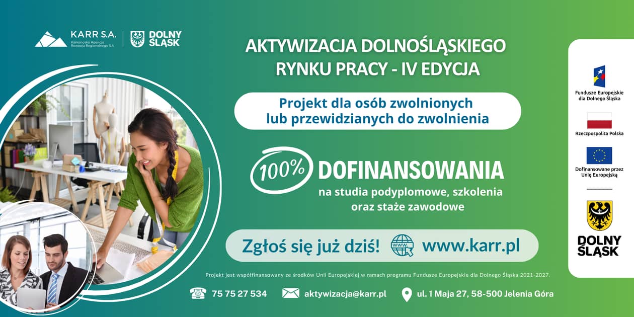 Dolny Śląsk: Bezpłatne szkolenia, studia i staże