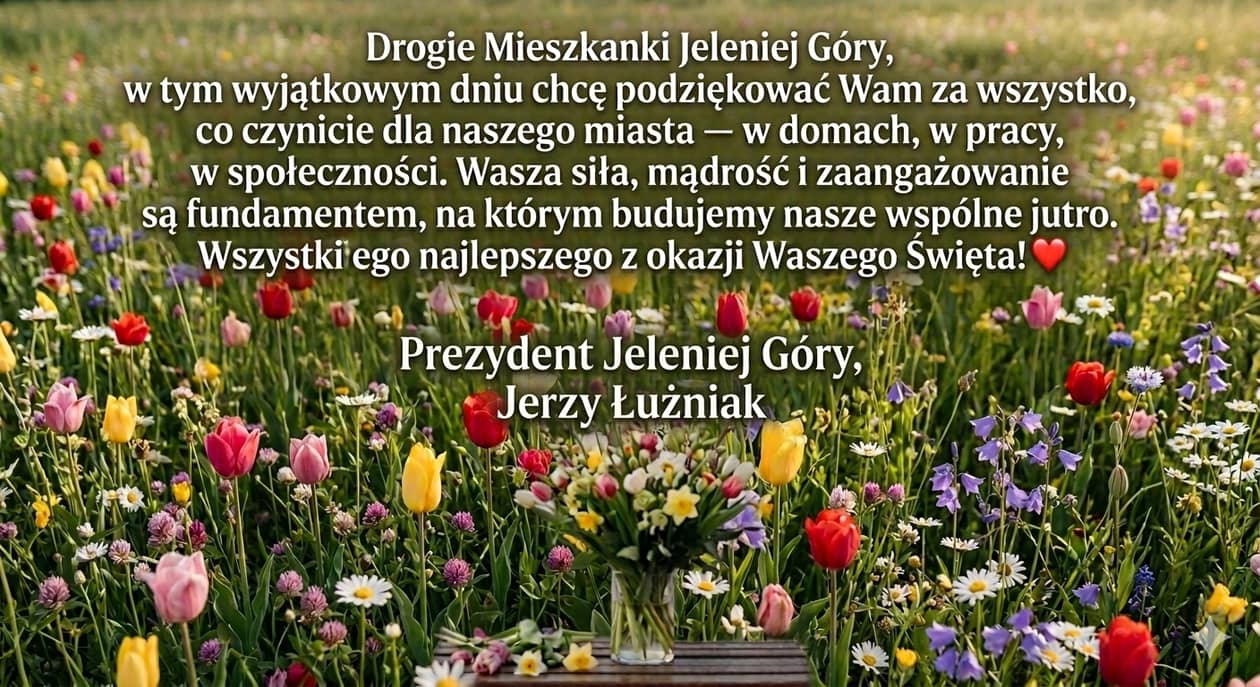 Jelenia Góra: Życzenia dla kobiet od Prezydenta Jeleniej Góry