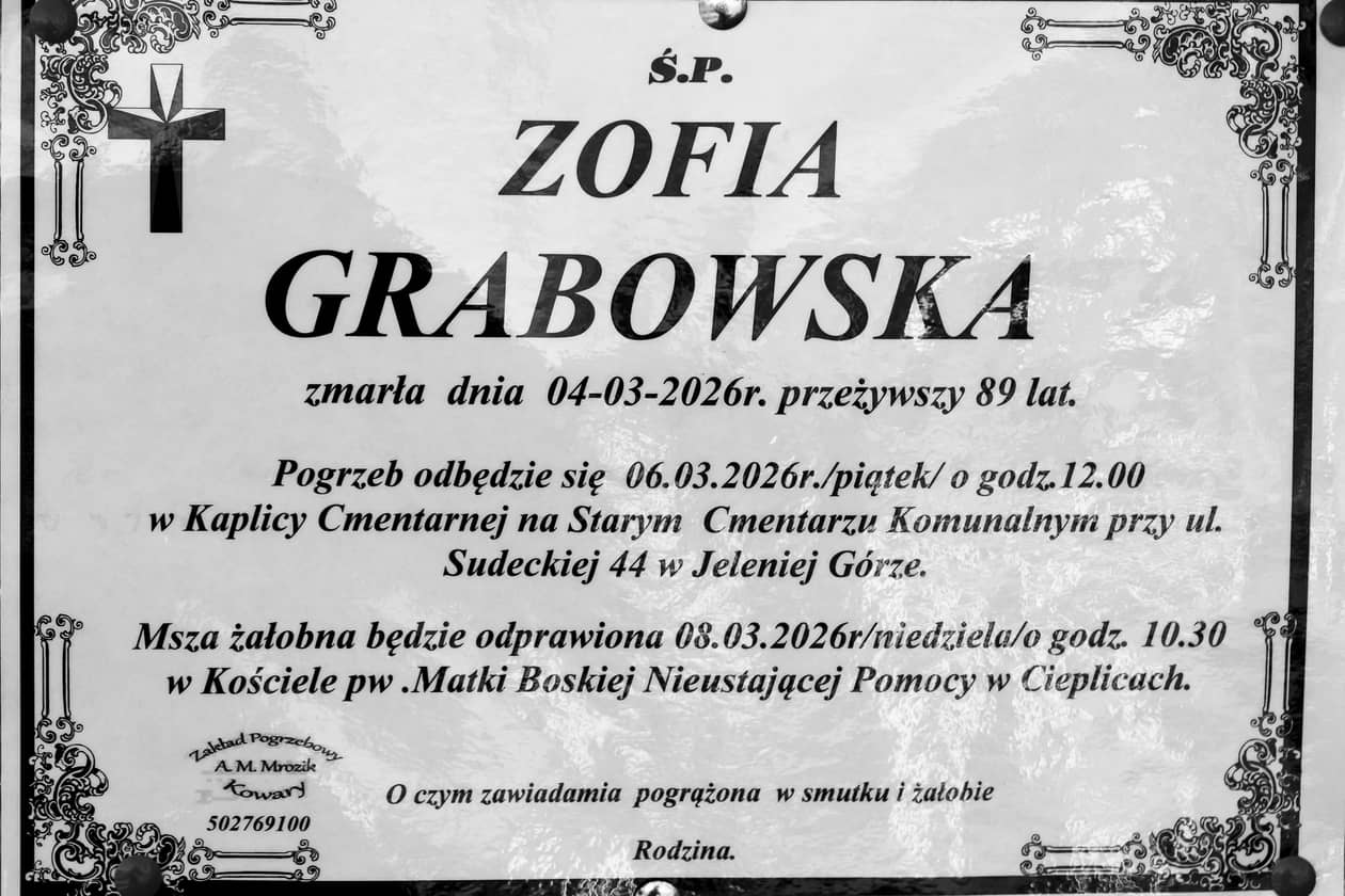 Jelenia Góra: Zmarła Zofia Grabowska