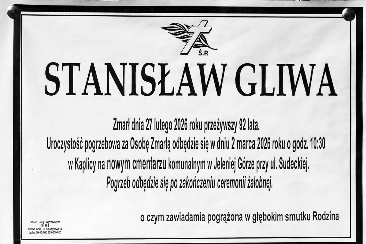 Jelenia Góra: Zmarł Stanisław Gliwa