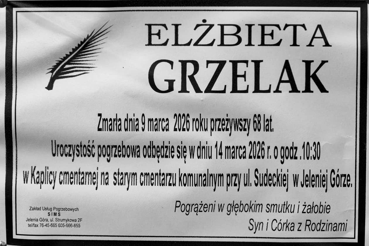 Jelenia Góra: Zmarła Elżbieta Grzelak