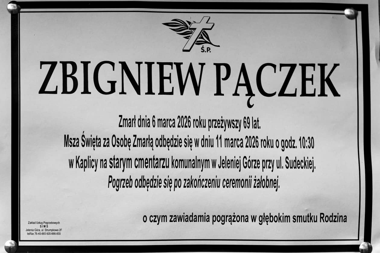 Jelenia Góra: Zmarł Zbigniew Pączek