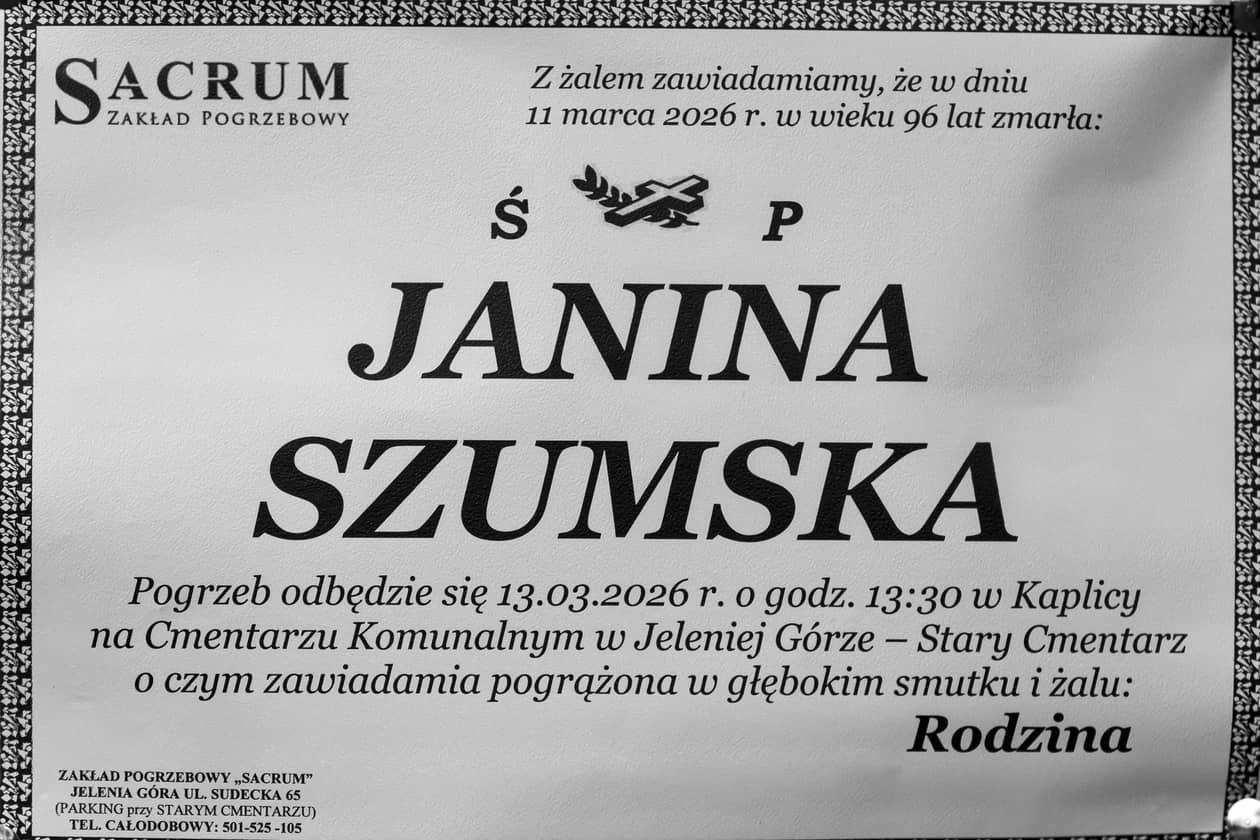 Jelenia Góra: Zmarła Janina Szumska