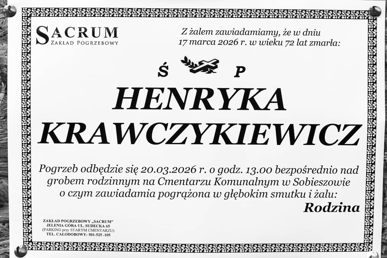 Jelenia Góra: Zmarła Henryka Krawczykiewicz