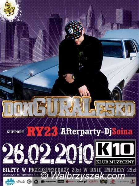 Wałbrzych: Koncert donGURALesko w K10 – BILETY DO WYGRANIA