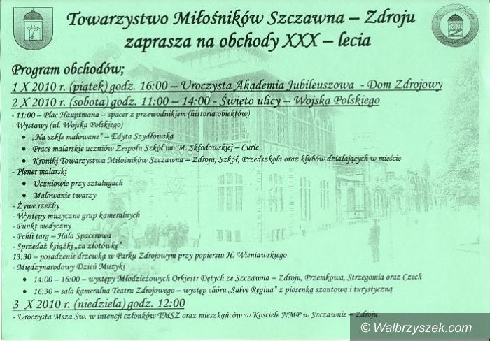 REGION, Szczawno-Zdrój: XXX–lecie Towarzystwa Miłośników Szczawna–Zdroju