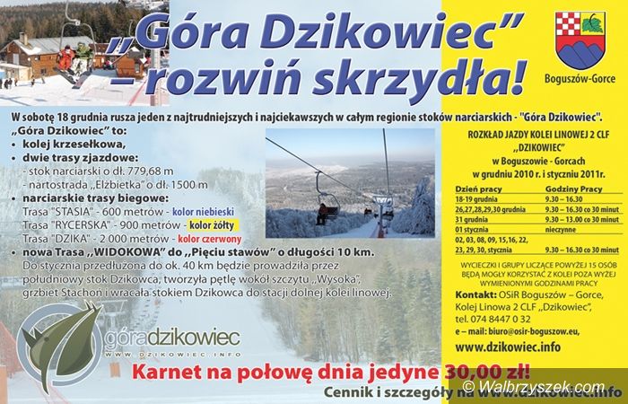 REGION, Boguszów-Gorce: Dzikowiec już czynny
