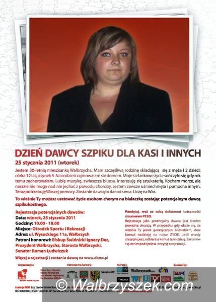 Wałbrzych: Przyłącz się do walki z białaczką. I Ty możesz uratować komuś życie!