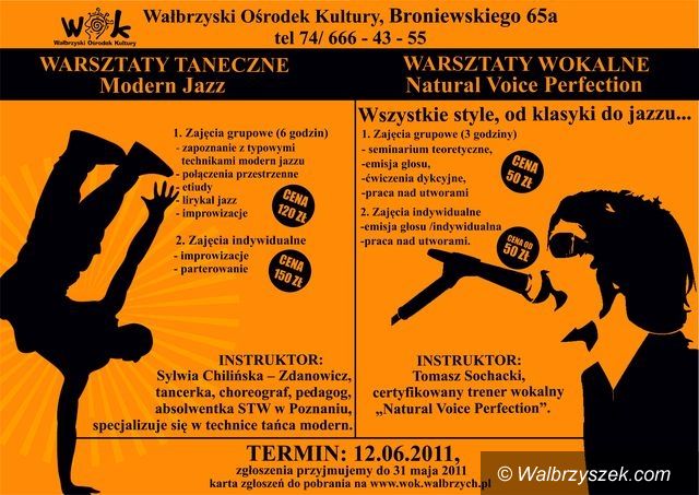 Wałbrzych: Warsztaty taneczne i wokalne w WOK