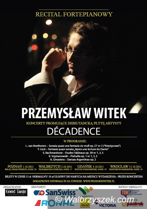Wałbrzych: Przemek Witek zagra w filharmonii