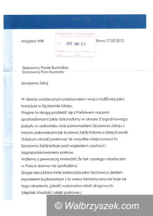 REGION, Szczawno Zdrój: Niemieccy kuracjusze doceniają Szczawno Zdrój