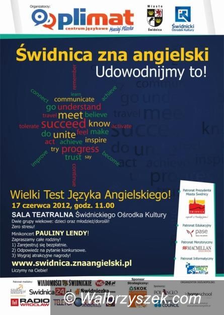 Świdnica: To już ostatni dzwonek.Zapisy na Wielki Test Języka Angielskiego do 15 czerwca