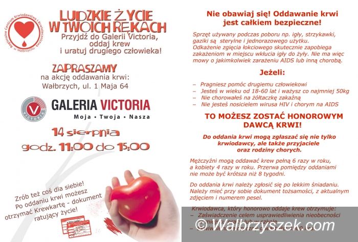Wałbrzych: Uwaga krwiodawcy!