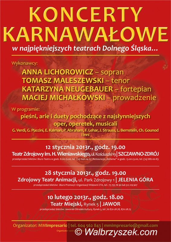 REGION, Szczawno Zdrój: Koncert karnawałowy w Teatrze Zdrojowym