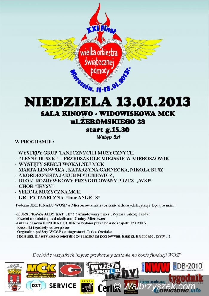 REGION, Mieroszów: WOŚP zagra w Mieroszowie
