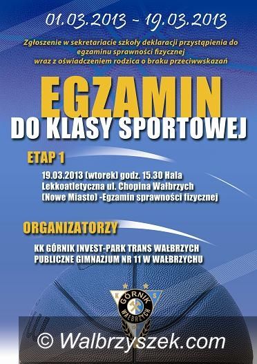 Wałbrzych: Zapisz się do klasy o profilu koszykarskim