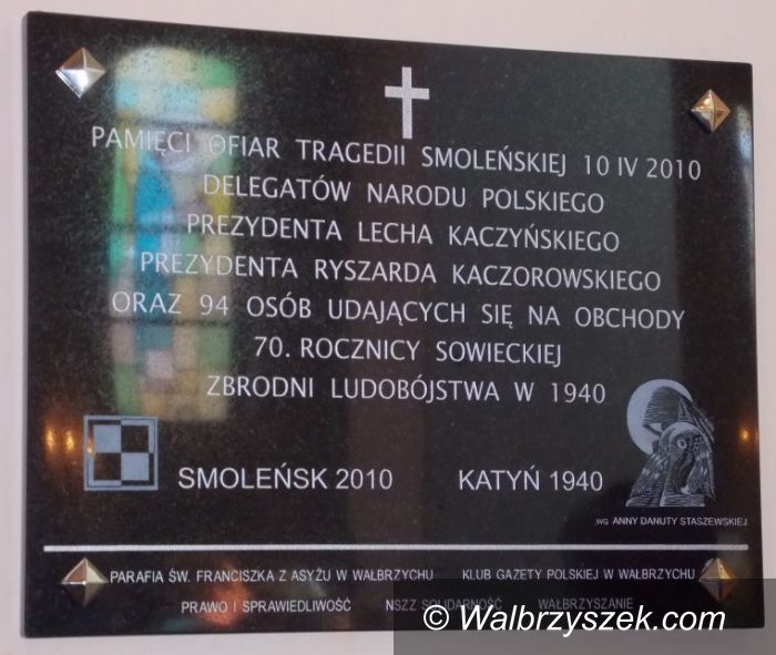 Wałbrzych: Uroczystości związane z rocznicą katastrofy smoleńskiej w Wałbrzychu