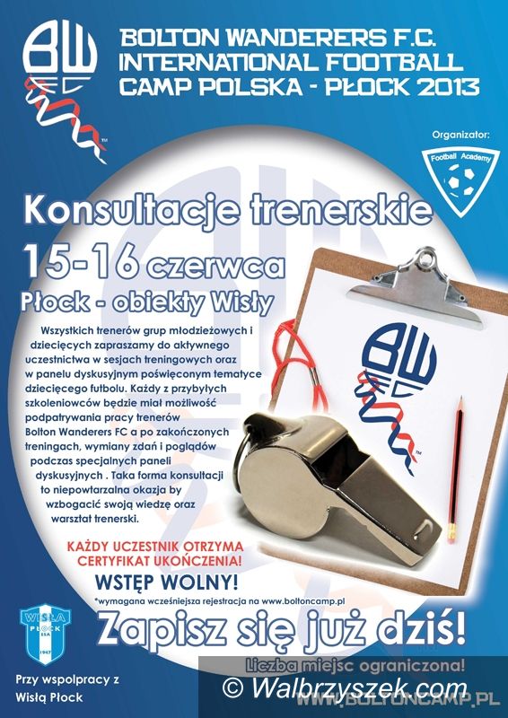 Kraj: Football Academy zaprasza do Płocka na Bolton Camp 2013