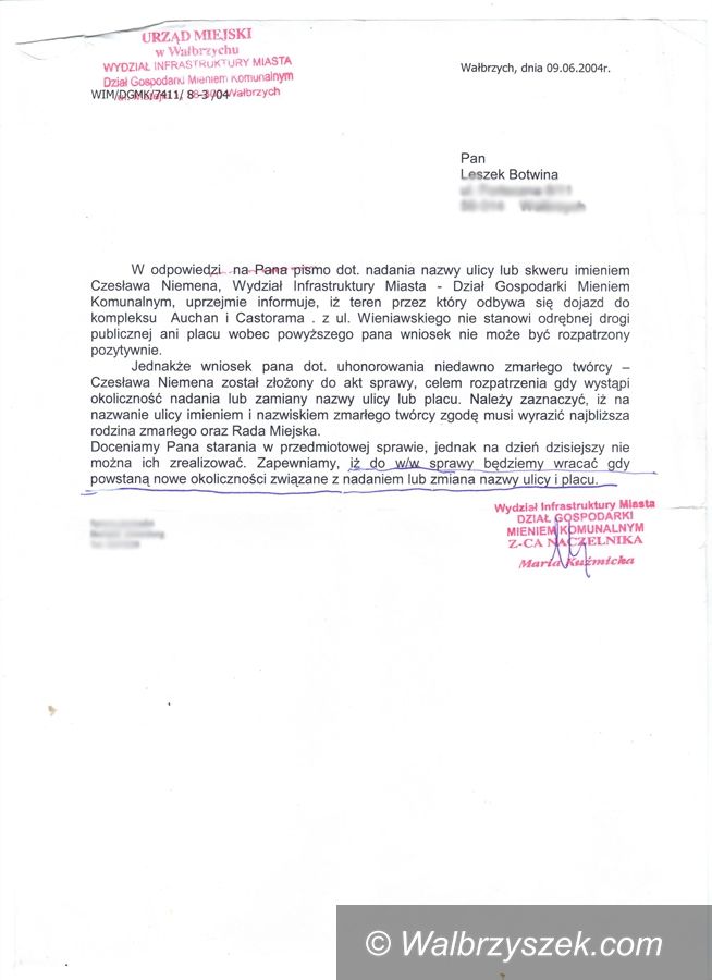 Wałbrzych: Czy Wałbrzych upamiętni twórczość Czesława Niemena?