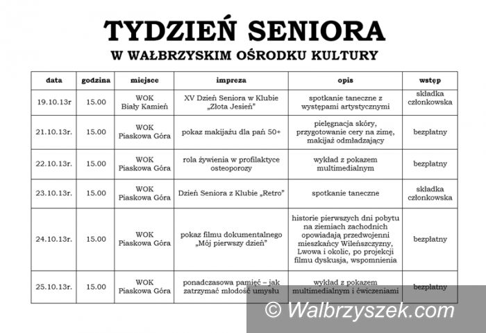 Wałbrzych: WOK pamięta o seniorach