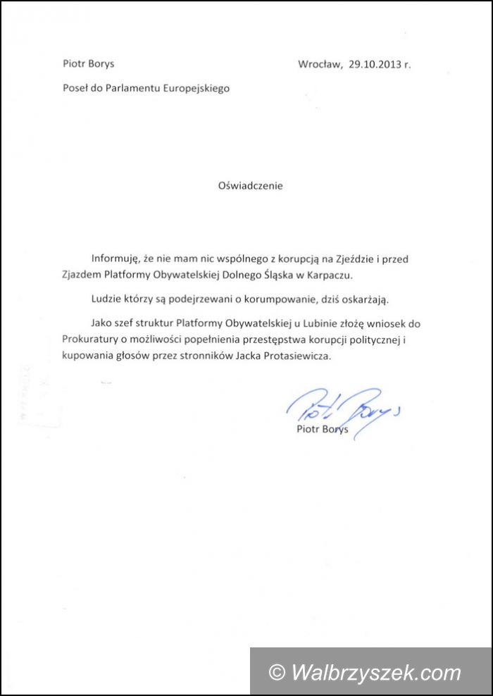 REGION: Piotr Borys odcina się od korupcji