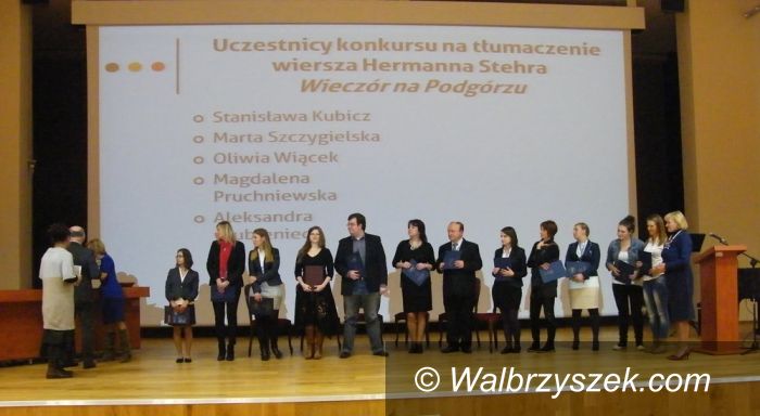 Wałbrzych: Rozstrzygnięty konkurs na tłumaczenie wiersza Hermanna Stehra