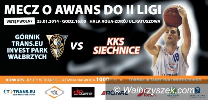 Wałbrzych: III liga koszykówki: Siechnice przyjadą do Wałbrzycha
