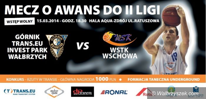 Wałbrzych: III liga koszykówki: Na zakończenie sezonu zasadniczego Górnik zagra ze Wschową