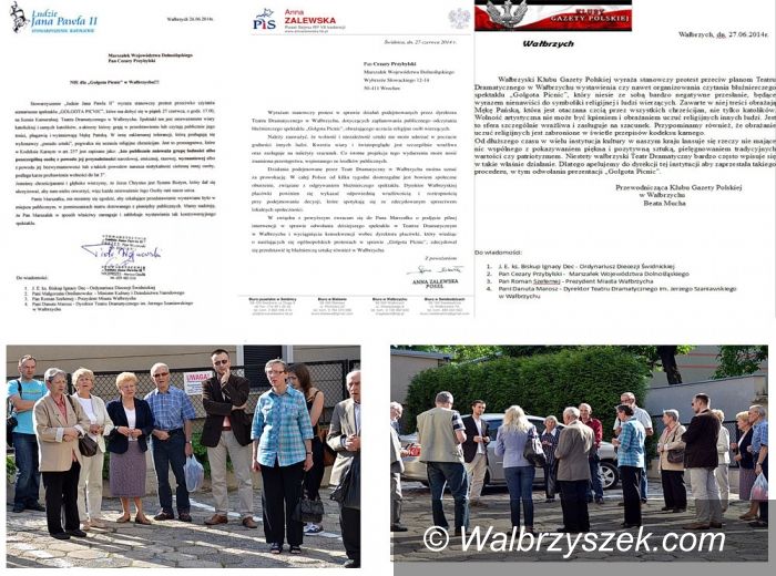 Wałbrzych: Wałbrzyszanie protestowali przeciwko spektaklowi