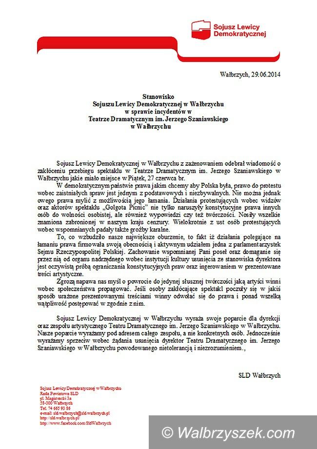 Wałbrzych: SLD staje w obronie Danuty Marosz