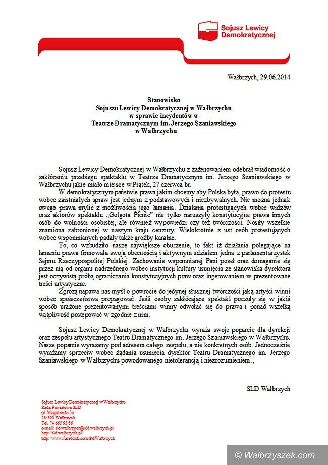 Wałbrzych: SLD staje w obronie Danuty Marosz
