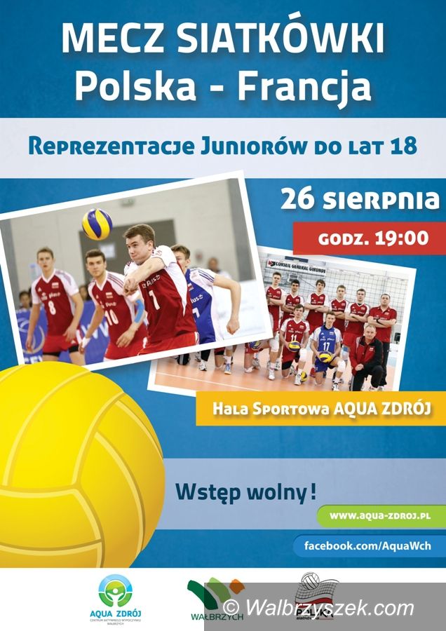 Wałbrzych: Mecz siatkówki reprezentacji Polski i Francji Juniorów